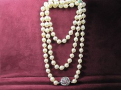 Antique Art Deco Hand-Knotted Baroque Pearls & Rubies Timeless Classic Necklace