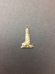 46383 – 4 Pc Small Lighthouse Charm Jewelry Finding Stamping Brass Ox