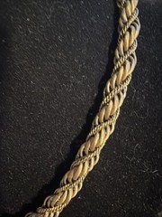RARE VINTAGE SIGNED MONET THICK GOLD TONE BRAIDED NECKLACE Lovely Old Pawn J