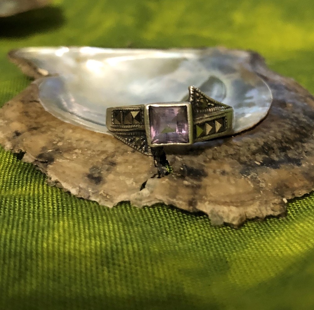 Estate Find .925 Amethyst and Markasite Ring