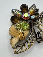 Edlee Molded Glass Multicolor Rhinestone Brooch