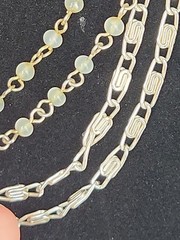 Vtg Art Deco Paper Clip Necklace 3 Strand Long Silver Layered Necklace Beauty