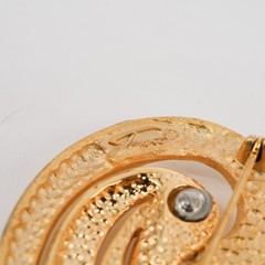 Tona Modernist Swirl Brooch Gold Tone Dual Texture Spiral Pin VTG | 2.5″