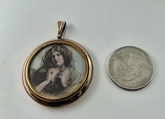 Edwardian Rolled Gold Double Sided Momento Mori Mourning Photo Locket 2 Photos
