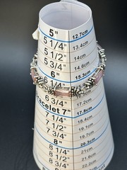 Vintage Sterling Silver 925 Pink Quartz Crystal Artisan Link Bracelet 6.5″