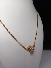 Avon 1970s Gold Tone Clear Crystals Cascade Design Necklace And Earring set