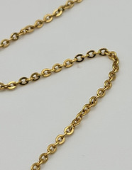 Vintage Gold Tone Chain Clear Glass Cross Necklace 18 Inch Spring Ring Clasp
