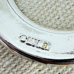 Lisner Vintage Crescent Moon Brooch Silver Tone Baguette Round Clear Rhinestone