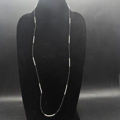 JTV Black Spinel White Topaz Necklace Rhodium Sterling Dainty India Jewelry