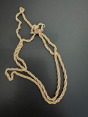 Vintage Marvella Signed Gold Tone Twisted Rope Chain Necklace 28″