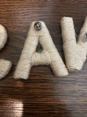 Twisted Rope Style Letter Pins S A N D Beige 3 1/2” for X-mas Stocking Or More