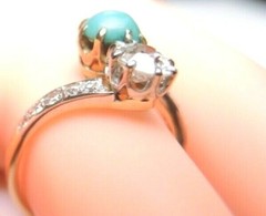 Antique Art Deco Diamond Engagement Plat 18KY Ring Size 5 UK-J1/2 EGL USA