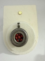 Vintage 925 Sterling Silver Huayruro Seed Pendant Good Luck Amulet