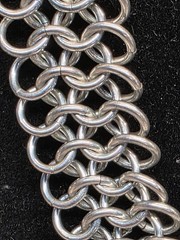 Vintage Silver Sterling Chainmail handmade Rolo Link Necklace 48.22g 18″