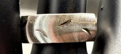 Vintage 18K HGE White Gold Electroplate Moon Cut Wide Band Ring MCM Mod Sz 8