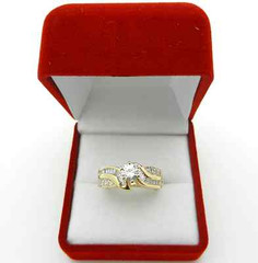 Solid 14k Yellow Gold Natural Diamonds Cluster Ring size 6