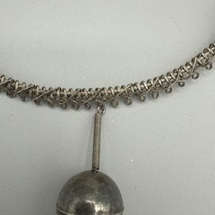 Vintage Silver Tone Ball Drop Beads Wire Choker Necklace