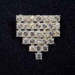 Vintage Pot Metal Lot Rhinestone Brooch Pendant Barrette Silver Tone