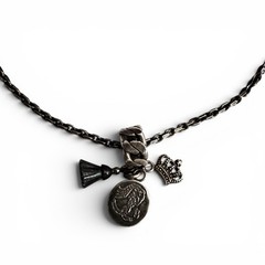 Diesel For Successful Living 925 Marked Charm Necklace Crown Pendant Y2K Mens