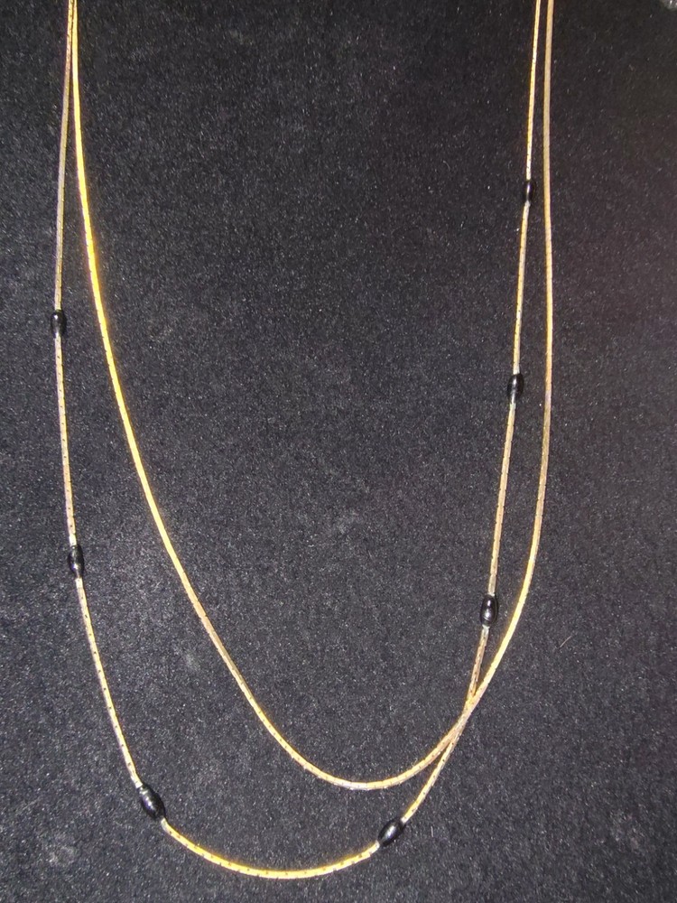 Vintage Medici Signed Beaded Chain Necklace Gold Tone Spring Ring Closure 18″