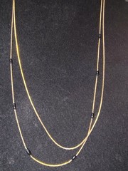 Vintage Medici Signed Beaded Chain Necklace Gold Tone Spring Ring Closure 18″
