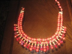Vntg. Two-Strand Red Beaded/Glass Necklace- Signed! A BEAUTY!!
