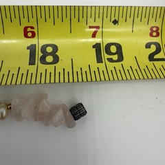 Vtg Rose Quartz Necklace Cluster Faux Glass Pearls Barrel Closure Estate