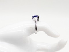 Designer $9000 4ct Trillion D BLOCK Tanzanite VS H Diamond Platinum Ring 10g