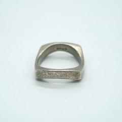 Versani Sterling Silver Vintage 2000’s Waffle Wave Square Ring .925 sz 8.3g
