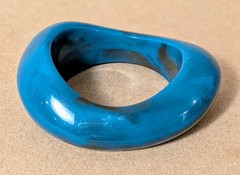 Vintage Chunky Turquoise Smokey Color Acrylic Bracelet