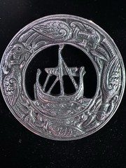 BEAUTIFUL Antique Sterling Silver VIKING/CELTIC ship brooch.