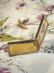 Antique Marathon Brass Plated Rectangular Picture / ID Necklace Locket Pendant