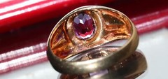 10k yellow gold ring 1.12ct amethyst diamond size 9.25 handmade 3.85gr N3112D