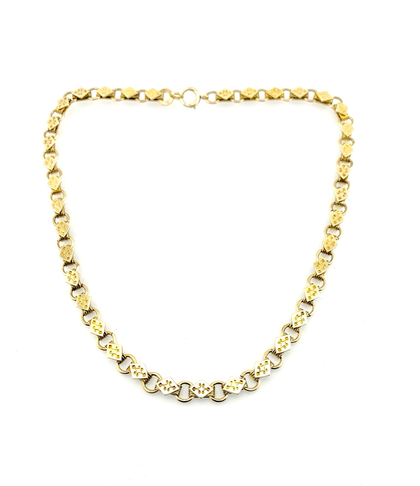 Antique Victorian Gold Filled Book Chain Necklace Locket Clasp 15 Inch