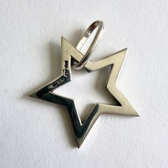 Vintage ALF Celestial Star Sterling Silver Shell Inlay Cutout Pendant Minimalist
