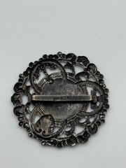 Antique Victorian Sterling Silver Faith Hope Charity Monogram Sash Ribbon Slide