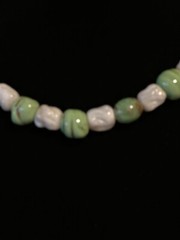 Vintage white and green necklace.