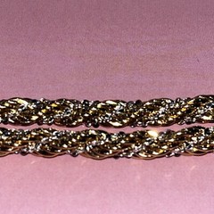 Vintage 7” Monet Twisted Gold Tone And Silver Tone Two-tone Rope Bracelet 5.7mm