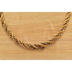 Casual Corner Vintage Necklace Rope Chain Chunky Gold Silver Signed 1990s Bin7B