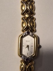 Vintage Seiko Ruby And Diamond Ladies Watch Gold