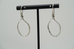 Vintage Sterling Silver Silpada Hammered Hoop Dangle Earrings 4.5cm EB2
