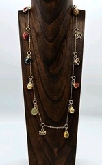 Joan Rivers Faberge Egg Necklace Collection 13 Different Vintage Charms 28 in