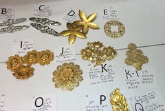 HUGE Lot #68 Vtg Miriam Haskell Large Flowers Jewelry Design Stampings Findings