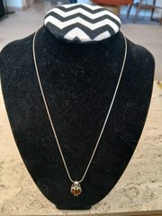 Smoky Quartz 925 Pendant Necklace 18″ Chain