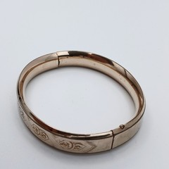 Antique ~ J.M.F. & Co. Monogramed Gold Filled Hinged Bangle Bracelet