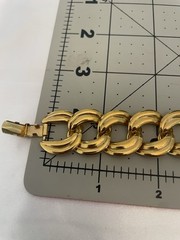 Vintage Gold Tone NAPIER Link Chain Necklace PAT. 4774743 Measures 18.5” CHUNKY