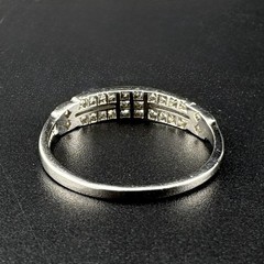 DIAMOND ART DECO BAND RING – 900 PLATINUM – 0.25 CTW – VS2 F-G – SIZE 7