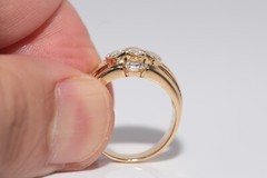 Vintage Circa 1990s 18k Gold Marquise Cut And Baguette Cut Diamond Ring