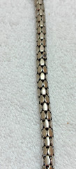 Chicos Vintage Necklace Snake Coil Chain Solid Two Tone Metal Pendant Logo Tag