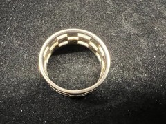Vintage Sterling Silver Modern Brutalist Geometric Band Ring Size 8